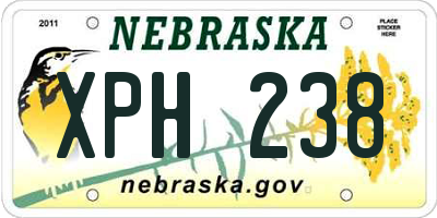 NE license plate XPH238