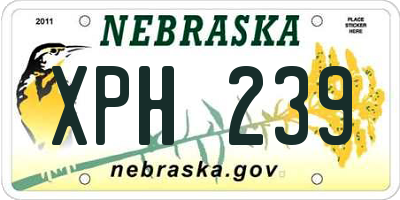 NE license plate XPH239