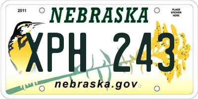 NE license plate XPH243
