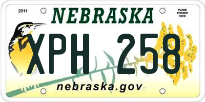 NE license plate XPH258