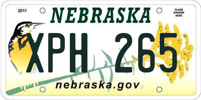 NE license plate XPH265