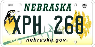 NE license plate XPH268