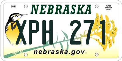 NE license plate XPH271