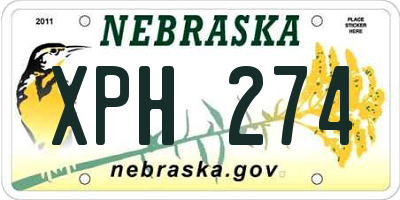 NE license plate XPH274