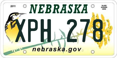 NE license plate XPH278