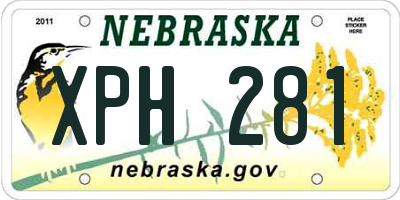 NE license plate XPH281