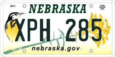 NE license plate XPH285