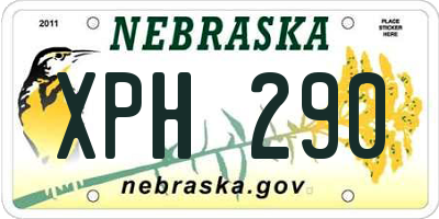NE license plate XPH290