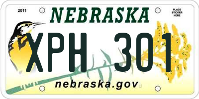 NE license plate XPH301