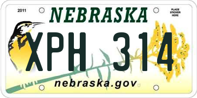 NE license plate XPH314