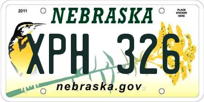 NE license plate XPH326