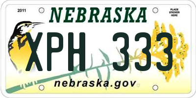 NE license plate XPH333
