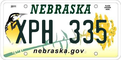 NE license plate XPH335