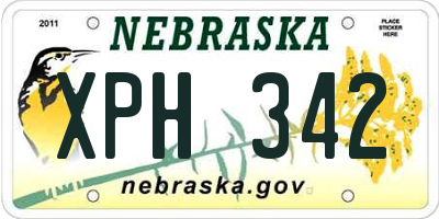 NE license plate XPH342