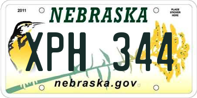 NE license plate XPH344