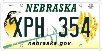 NE license plate XPH354