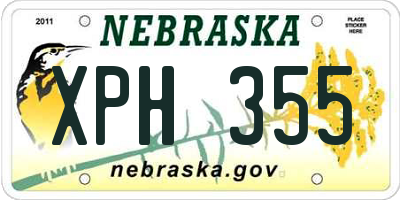 NE license plate XPH355