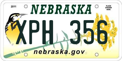 NE license plate XPH356