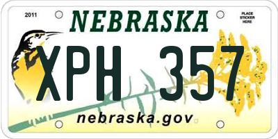 NE license plate XPH357