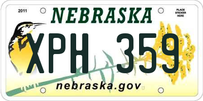 NE license plate XPH359