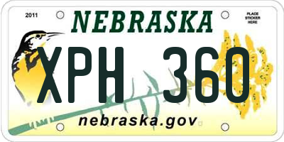 NE license plate XPH360