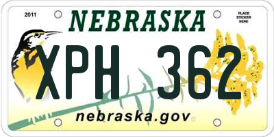 NE license plate XPH362