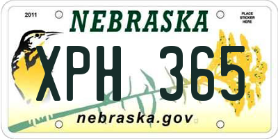 NE license plate XPH365