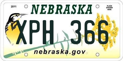 NE license plate XPH366