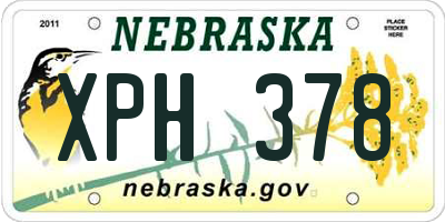 NE license plate XPH378