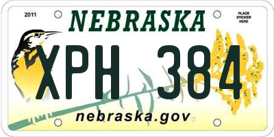 NE license plate XPH384