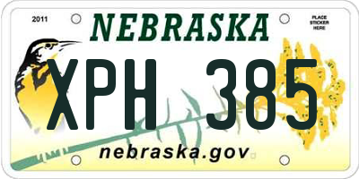 NE license plate XPH385