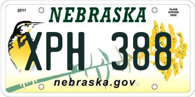 NE license plate XPH388