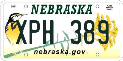 NE license plate XPH389