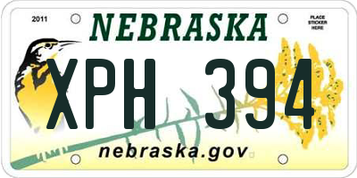 NE license plate XPH394
