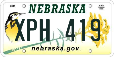 NE license plate XPH419