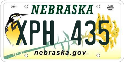 NE license plate XPH435