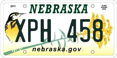 NE license plate XPH458