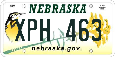 NE license plate XPH463