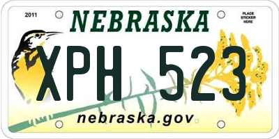 NE license plate XPH523
