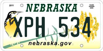 NE license plate XPH534