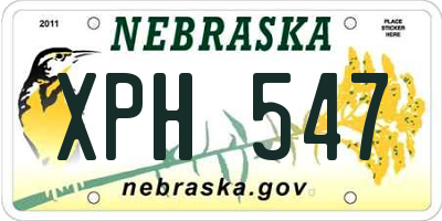 NE license plate XPH547