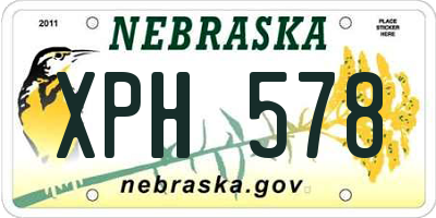NE license plate XPH578