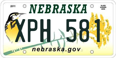 NE license plate XPH581