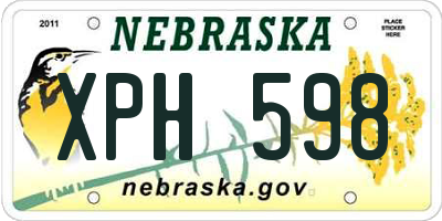 NE license plate XPH598