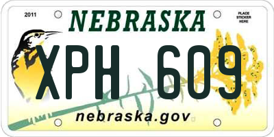 NE license plate XPH609