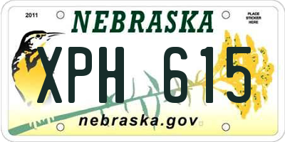 NE license plate XPH615