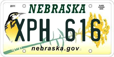 NE license plate XPH616