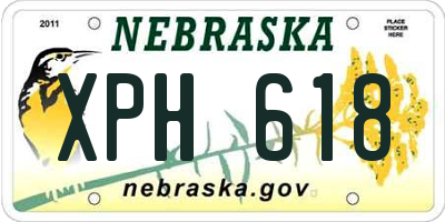 NE license plate XPH618