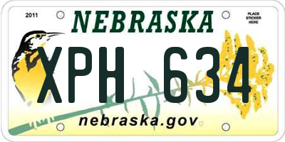 NE license plate XPH634