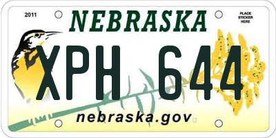NE license plate XPH644